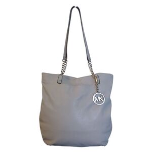Michael Kors Gray Jet Set Chain Leather Tote Shoulder Bag